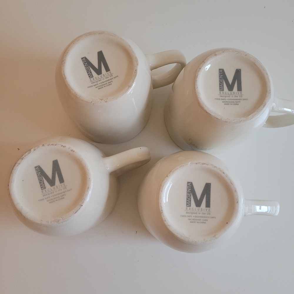 Magenta Exclusive by Rae Dunn White and Blue Modern  Mugs Set of 4 Numbered - Picture 8 of 11
